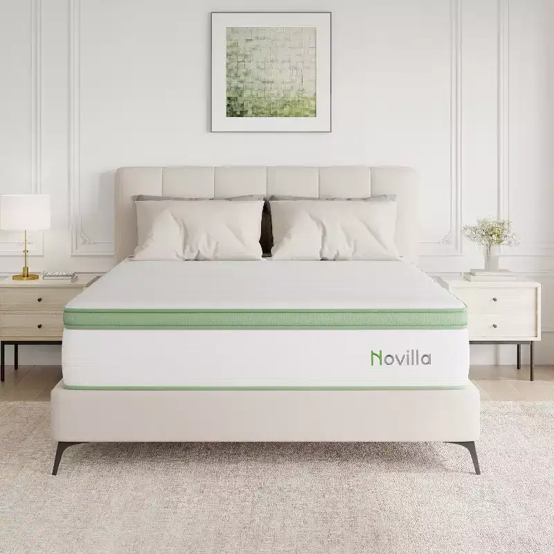 12 Inch Medium Firm Hybrid Memory Foam and Coil Blend Mattress in a Box, Motion Isolation