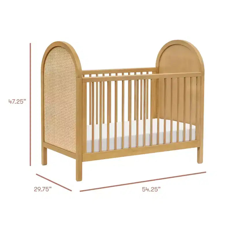 Boho Cane 3-in-1 Convertible Crib with Toddler Bed Conversion Kit