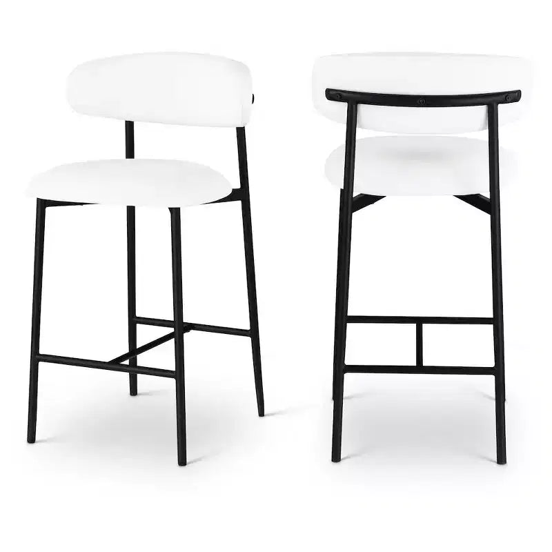 White Vegan Leather Counter Stool