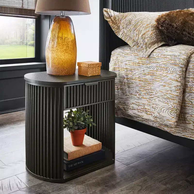Hadley Black Finish 1-Drawer Side Table - Black - iNSPIRE Q