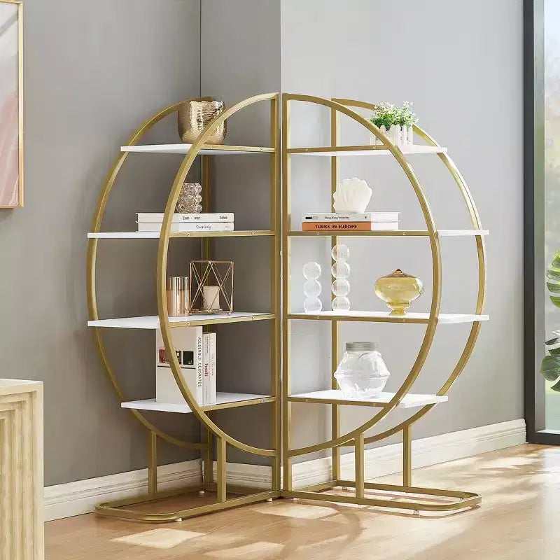 GDFStudio Beau Modern 4-Tier Wood and Steel Modular Open Bookshelf