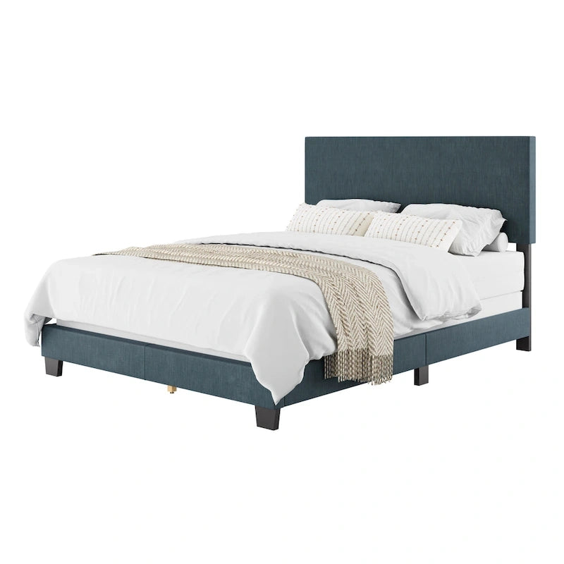 Upholstered Modern Queen Bed, Box Spring Required