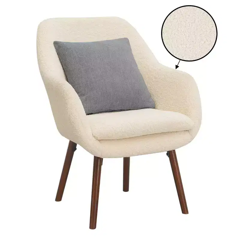 Breighton Home Take a Seat Charlotte Wingback Accent Armchair in Creme/Coffee Bean