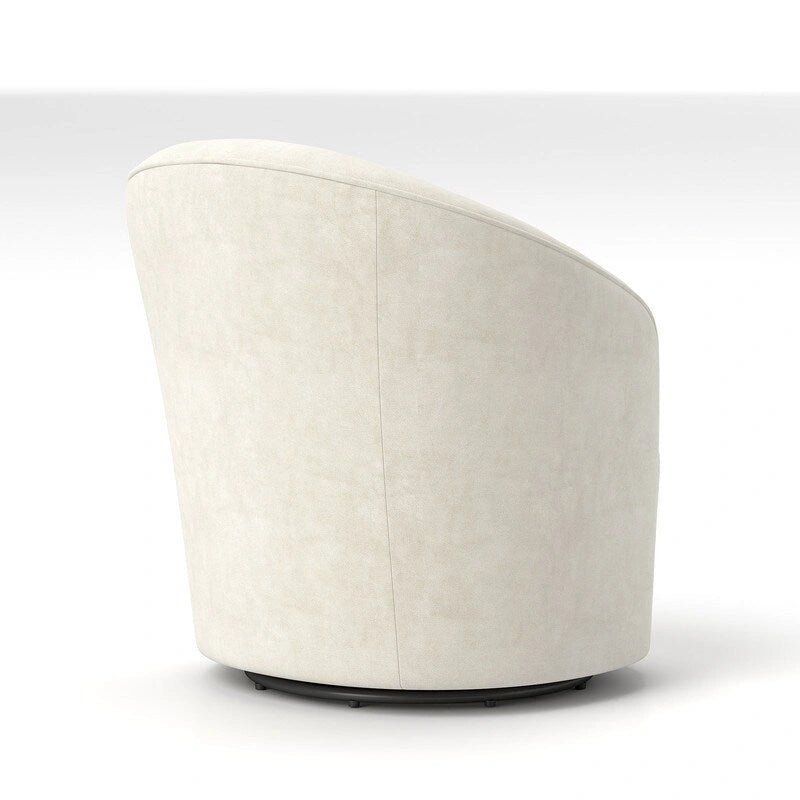 SEYNAR Modern Velvet Upholstered 360 Degree Swivel Barrel Chair with Button Tufted Back Set of 2