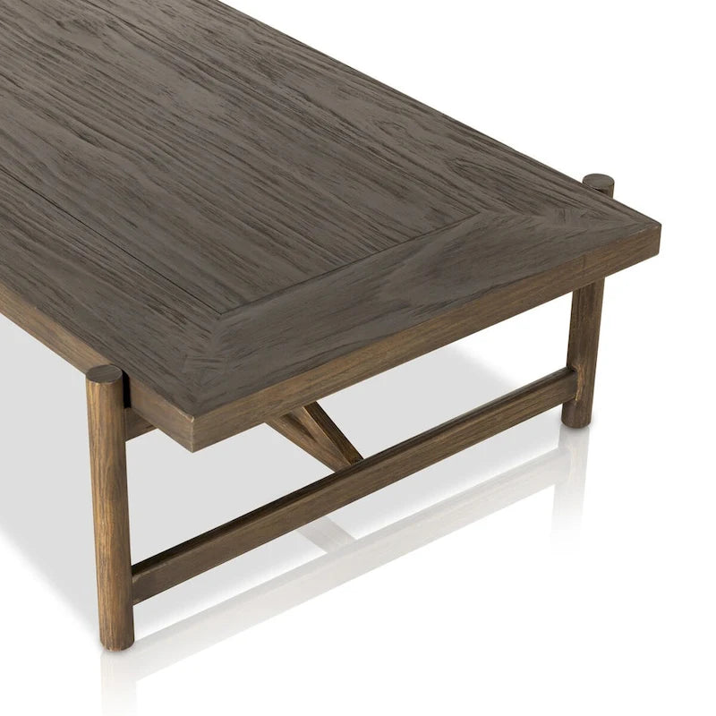Large Rectangular Coffee Table, Solid Wood Construction, Living Room Centerpiece