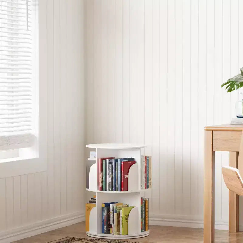 Wood Rotating Bookshelf 25.6''H