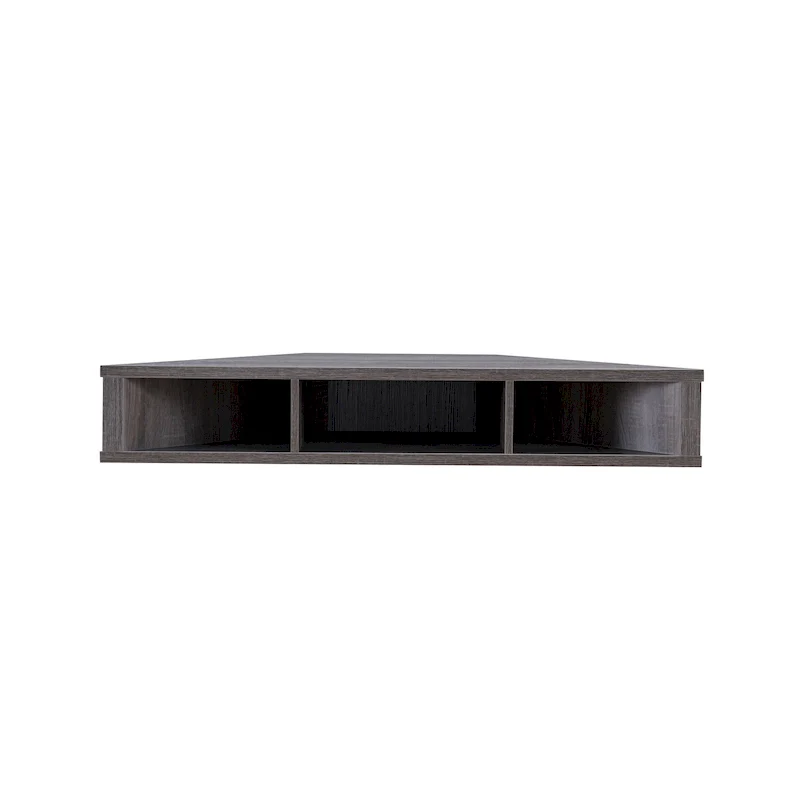 47 Corner Floating TV Stand, 3 Shelves, Transitional Style, Space-Saving Wall Mount