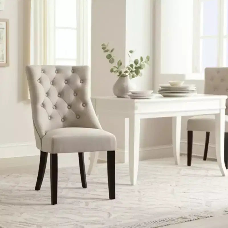 Prairie Upholstered Side Chairs, Cream Linen (Set of 2 Chairs)