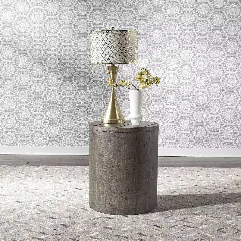 Liberty Furniture, Modern Farmhouse Drum End Table