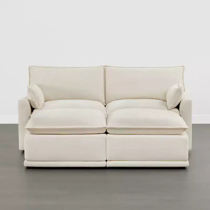 Spruce & Spring Cream Bed Modular Couch Oversized Sectional Sofa for Living Room