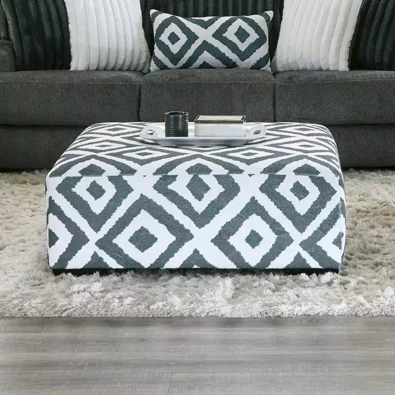 41 Square Upholstered Ottoman Foam Padded Polyester