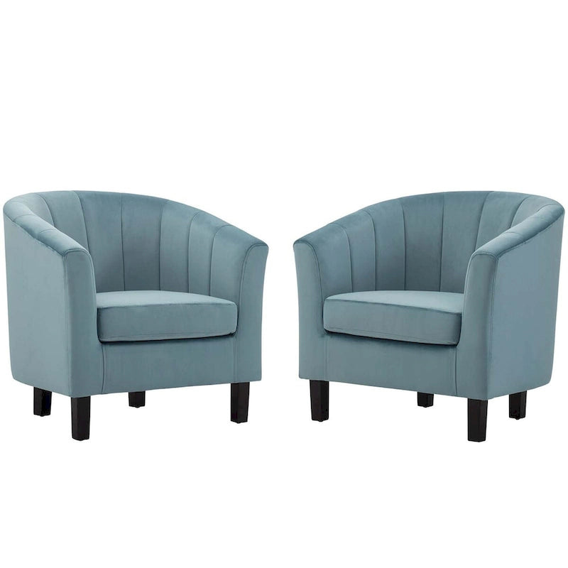 Channel Tufted Velvet Armchair