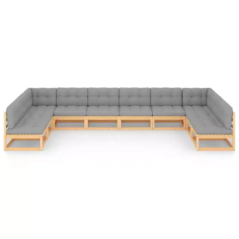 vidaXL Garden Lounge Set Natural wood Solid pinewood Lounge Set Modular