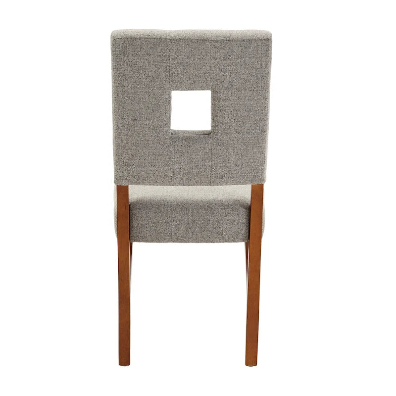Upholstered Fabric Keyhole Dining Chair