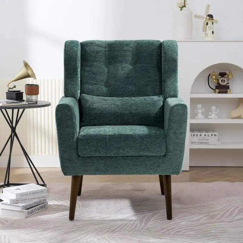 Mid-Century Modern Accent Chair with Waist Cushion