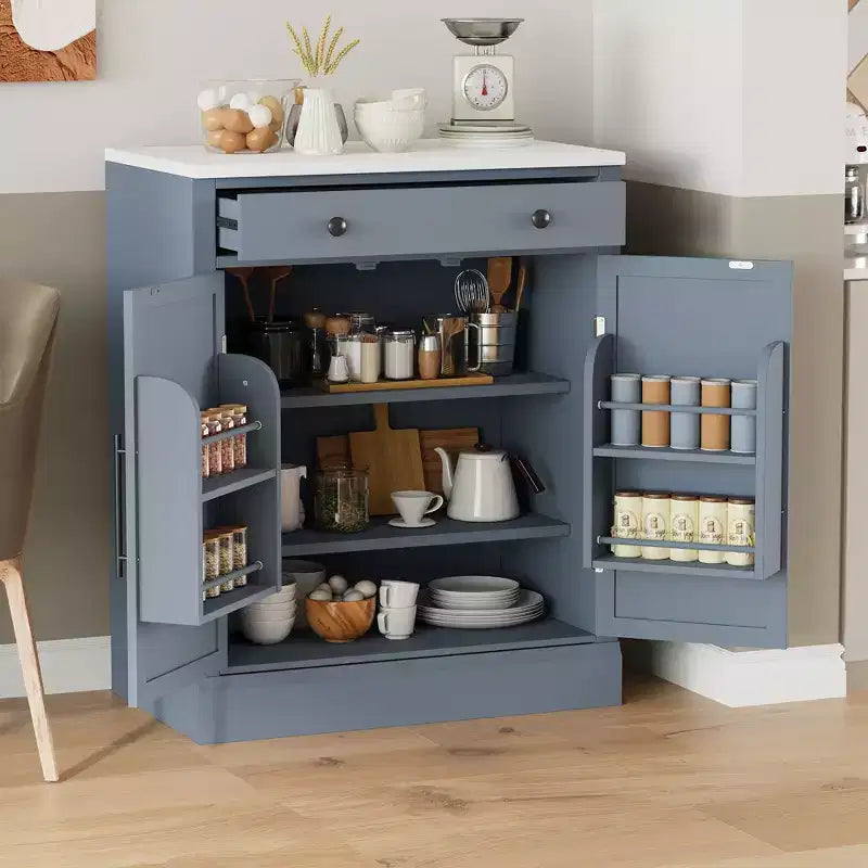 Okak Modern Sideboard Buffet Cabinet, Accent Cabinet with 2 Adjustable Shelves and 2 Door Shelves, Storage Cabinet for Living Room, Entryway, Hallway