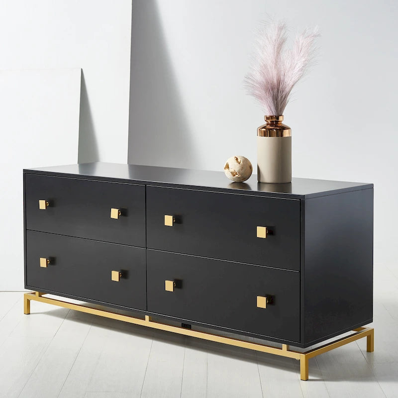 4-Drawer Bedroom Dresser, Couture Style, Solid Wood Frame, Elegant Finish