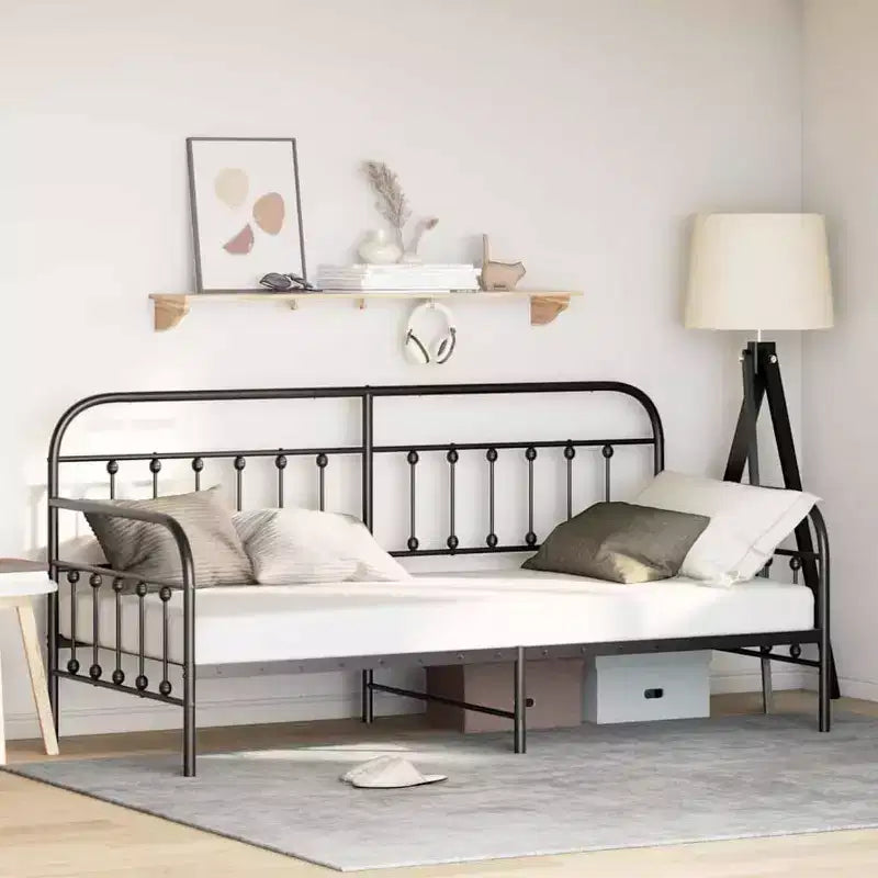 vidaXL Daybed Frame with Headboard - Black 39.4 x 78.7 without trundle