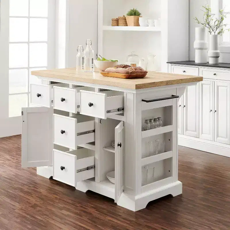 HomeStock 36 in.H Wood Kitchen Islands with 2 Doors and 2 Shelves