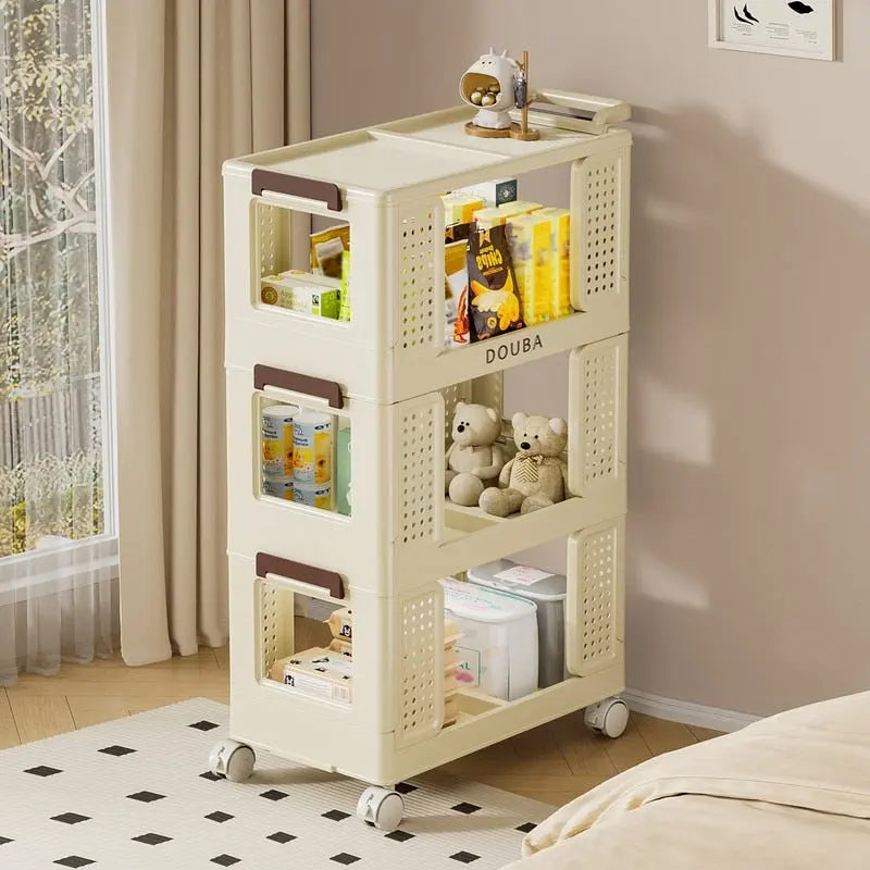 Slim 4-Tier Rolling Storage Cart Kitchen Bathroom Organizer on Wheels
