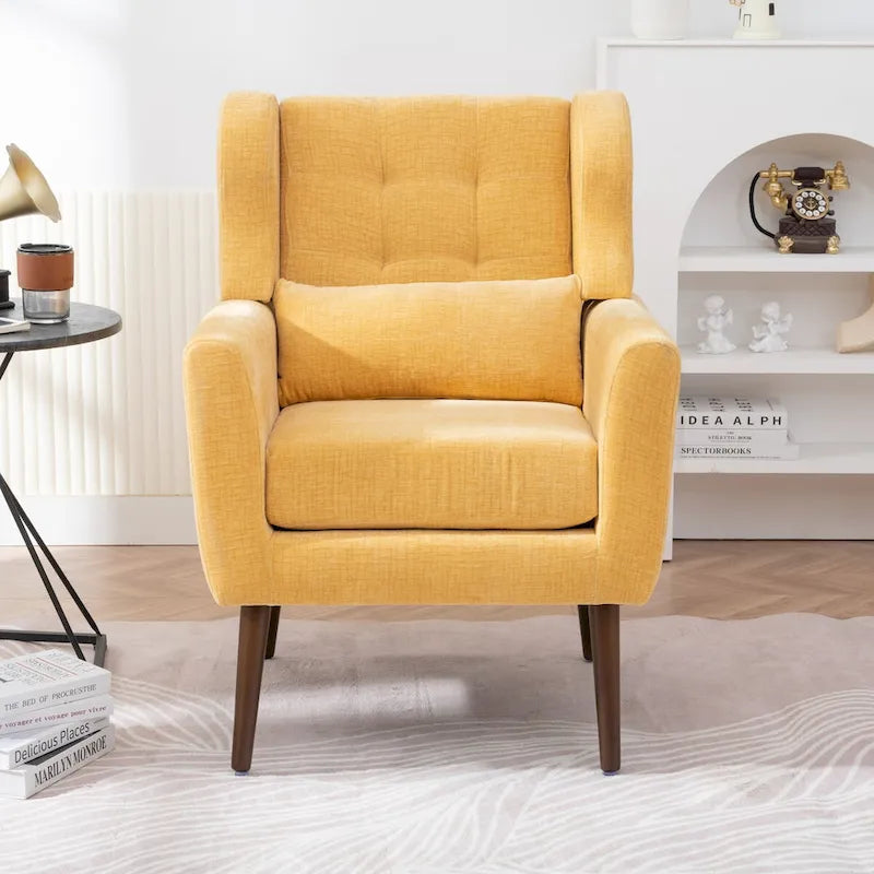 Mid-Century Modern Accent Chair with Waist Cushion