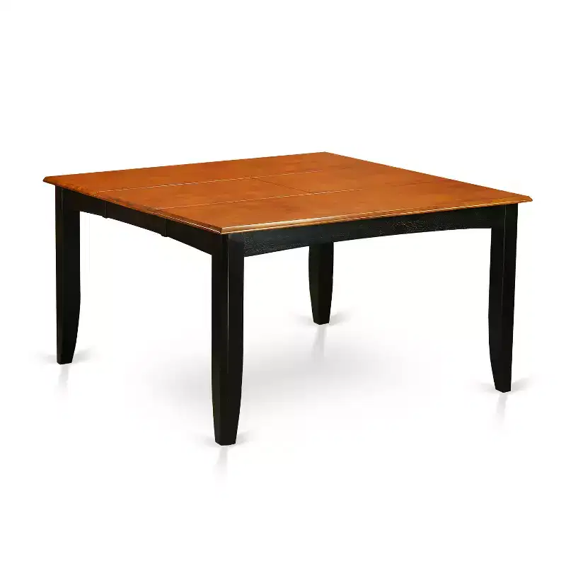 HomeStock Belmont 9 Pc Kitchen table set with a Dining Table and 8 Wood Seat Chairs in Black and Cherry