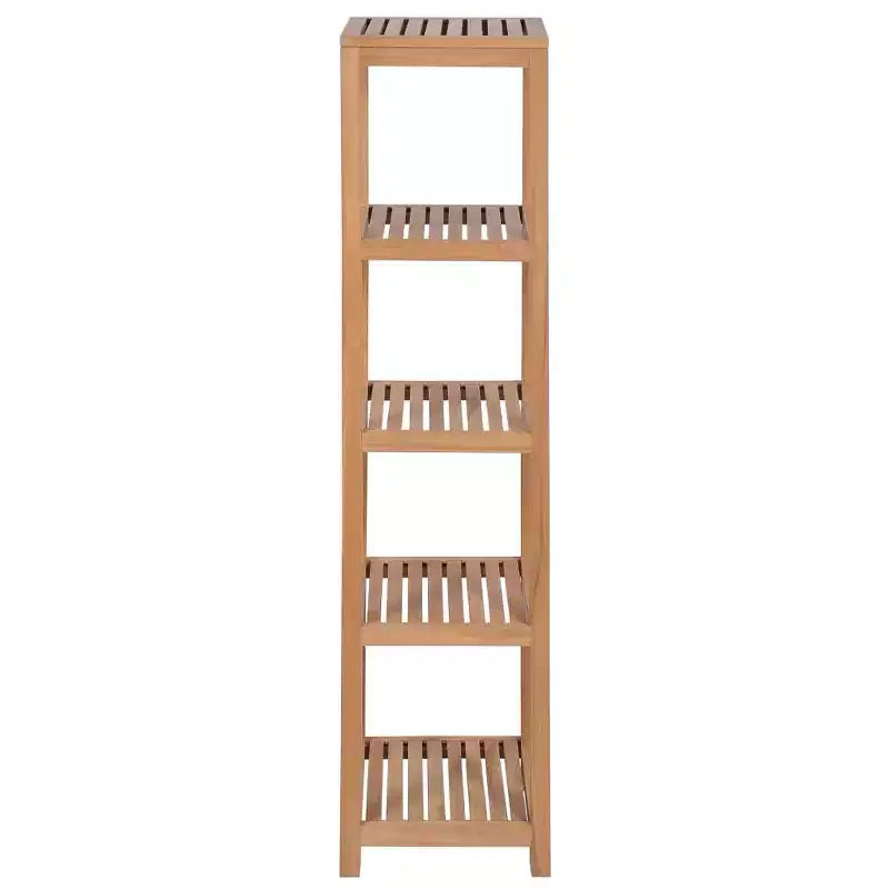 vidaXL Storage Rack Natural Teak Solid Teak Wood Tall Storage Rack
