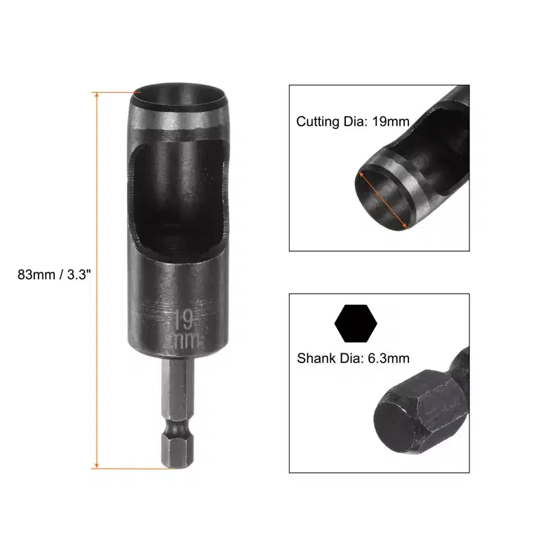 Unique Bargains Leather Craft Tool Carbon Steel Hex Shank Hand Hole Punch for Drill
