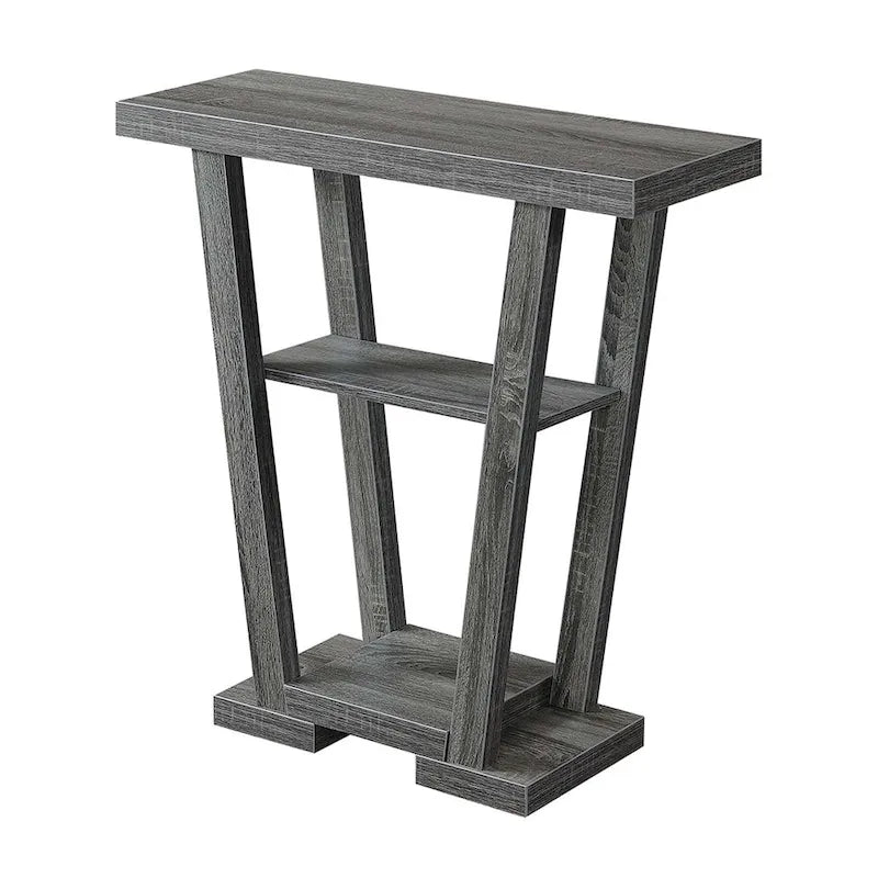 V-Shaped Console Table with Shelves