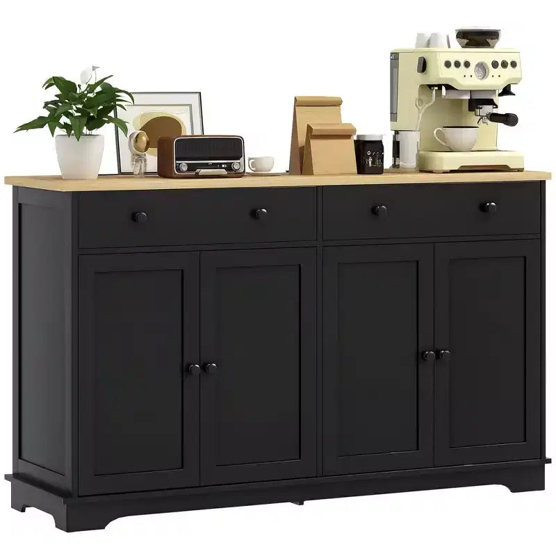Sideboard Buffet Cabinet with Storage �C 4 Doors, 2 Drawers & Adjustable Shelves