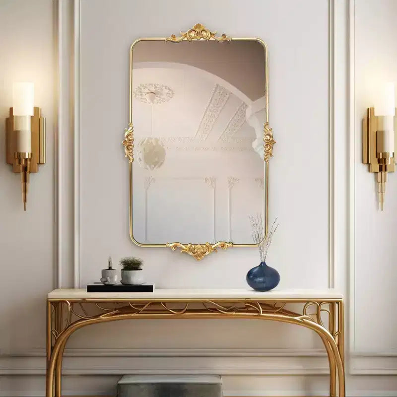 Howard Elliott 26"x40" Wanstead Park Gold Gilded Rectangular Vanity Mirror
