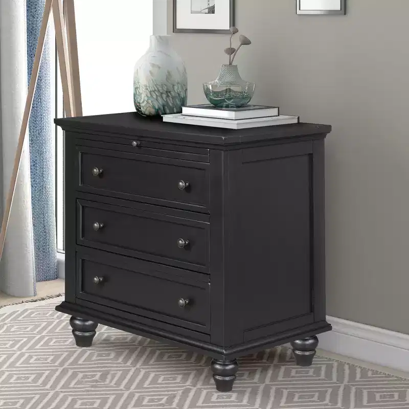 Henry 3-Drawer Storage Wood Cabinet with Pull-Out Tray, Versatile End Table