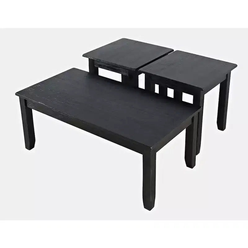 Contemporary Acacia Coffee Table with Side Tables