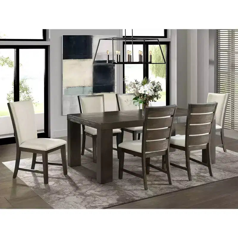Rectangle Extendable Dining Table Toasted Walnut: 6-Seat Kitchen Table, Drop Leaf, Transitional Style