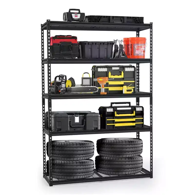 48 5 - Tier Garage Shelving, 2500 Lbs Capacity Heavy Duty Shelving Unit for Garage, Adjustable Metal Storage Shelves
