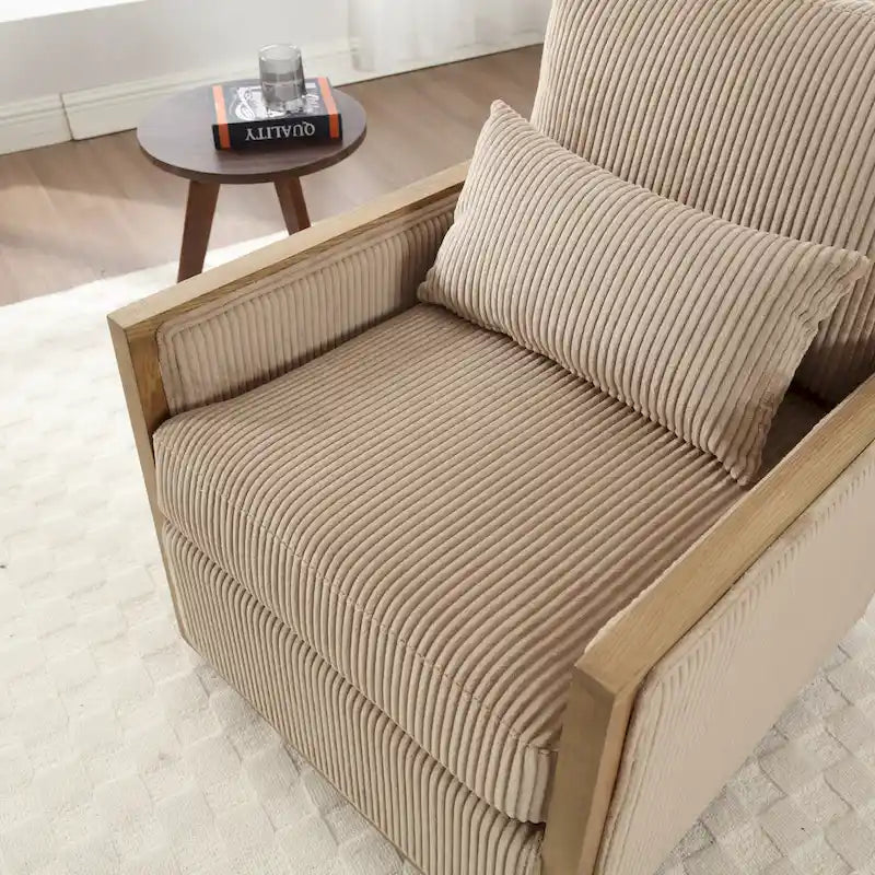 360° Swivel Barrel Accent Chair | Hardwood Frame | Foam Cushion | 300 lb | 26.77H