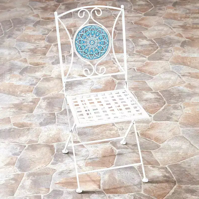 The Lakeside Collection Metal Mosaic White Outdoor Chair -