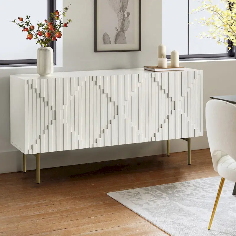 Modern 58 Wide Sideboard with Cable Management & Adjustable Feet