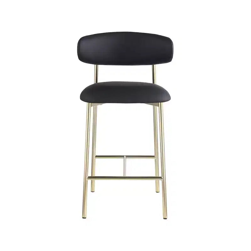 Black Vegan Leather Counter Stool