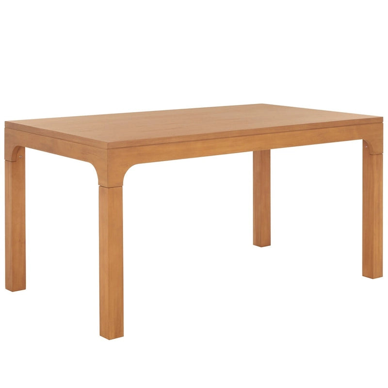 60-Inch Rectangle Dining Table | Mahogany Wood | Seats 8 | Modern Curved Base