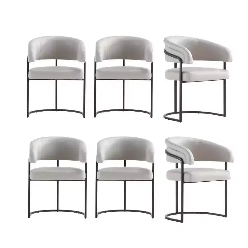 Manhattan Comfort Set of 6 Augusta Modern Leatherette Upholstered Dining Chairs