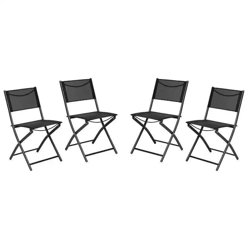 Merrick Lane Set of 4 Versatile Flex Comfort Indoor/Outdoor Fold Chairs with Metal Frames
