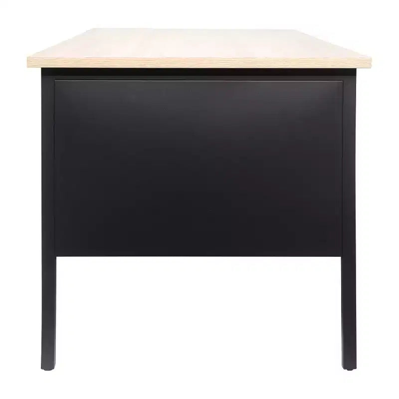 Flash Furniture Cambridge Commercial Grade Single Pedestal Desk with Locking Drawers and Metal Frame