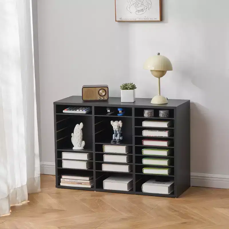 Black 27-Compartment File Organizer, Single-Sided, for 1 Person