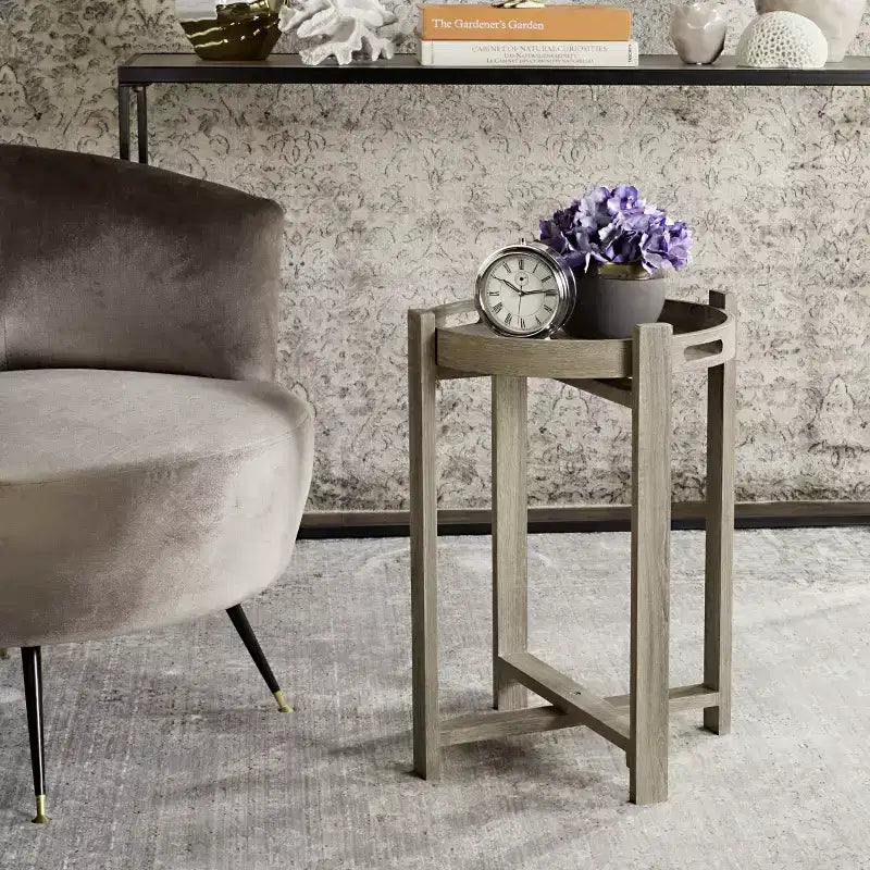 Hamish Side Table - FOX4248A - Beige - Safavieh Couture