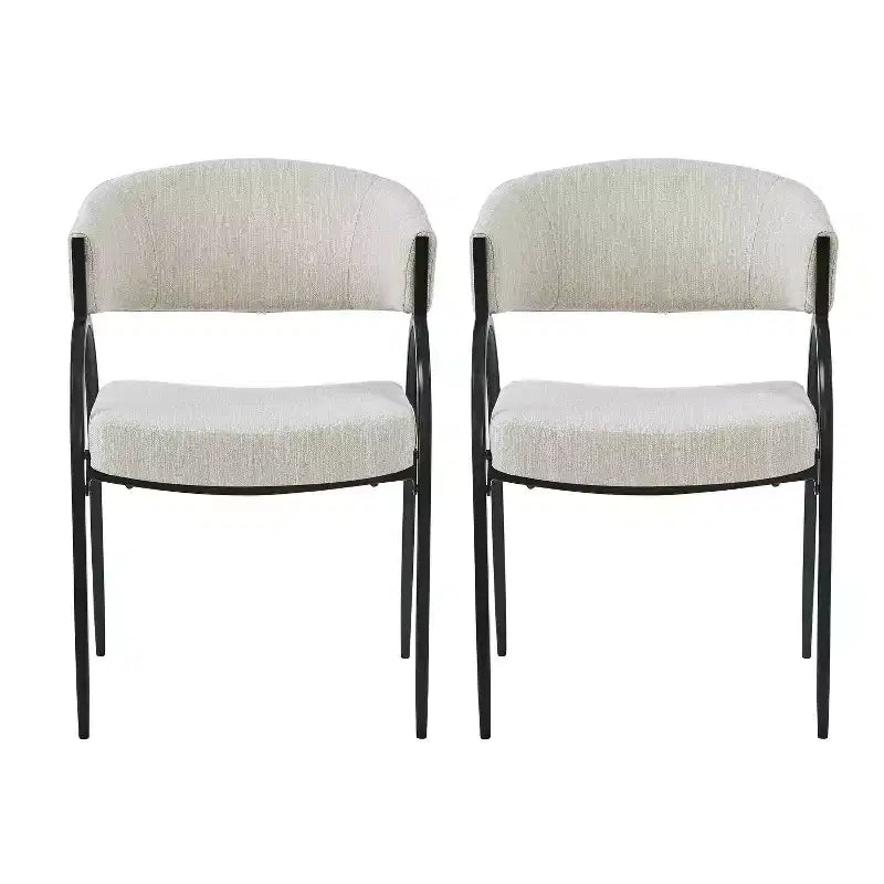 Christopher Knight Home Hayden Upholstered Armrest Dining Chairs with Metal Legs (Set of 2)