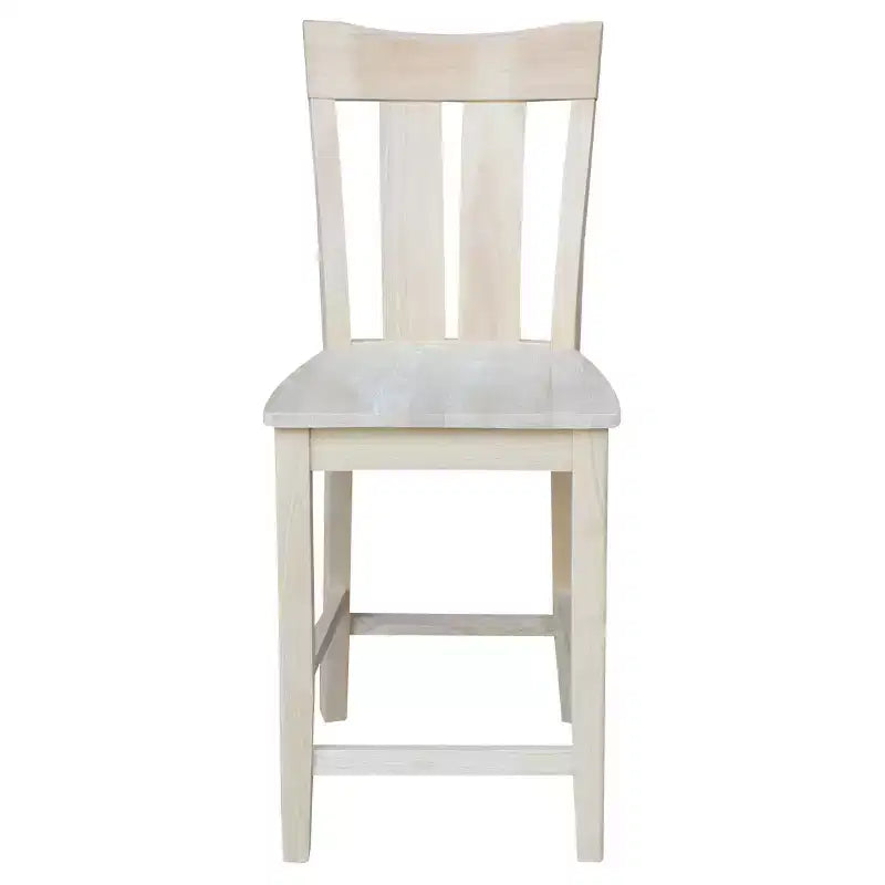 Solid Wood Counter Height Barstool �C Unfinished, High Back, Armless
