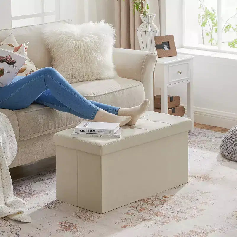 30 Storage Ottoman Bench, Ottoman with Storage, Ottoman Bench, Hold up to 660lb for Living Room