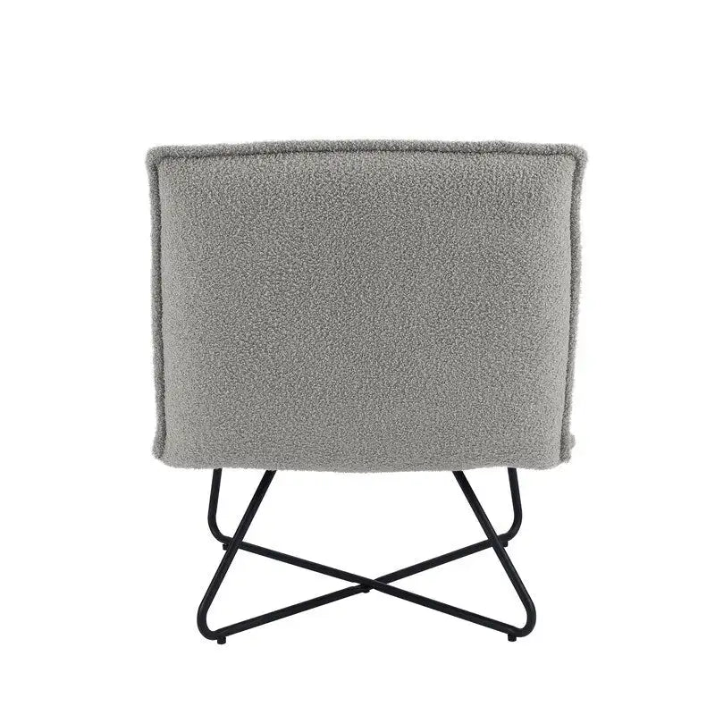 Pillow Accent Chair | Black Stripe Tan Fabric | Metal Wire Base | 26.5W Seat | Modern