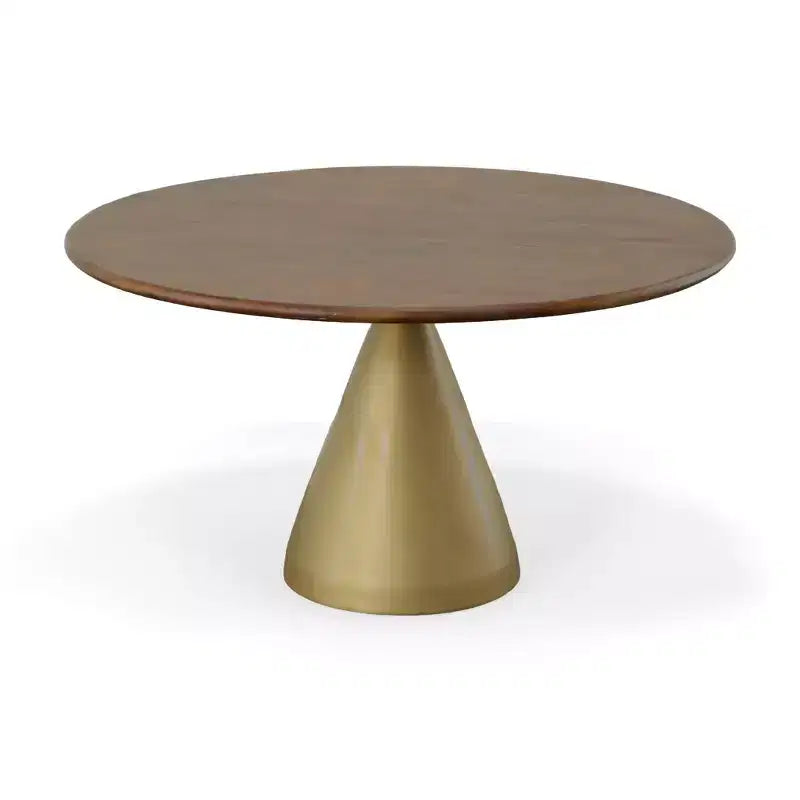 Gio 54" Pedestal Dining Table Elm/Gold - Carolina Chair & Table